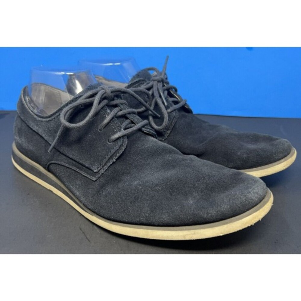 Calvin Klein Suede Leather Shoes Kellen Derby Oxford Lace Up Men's‎ 7.5 Blue